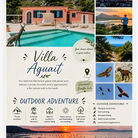 Aguait Ii - With Private Mountain Path-beach Approx 5 Min Walking Beach,property Belong Puerto And Villa Pollença